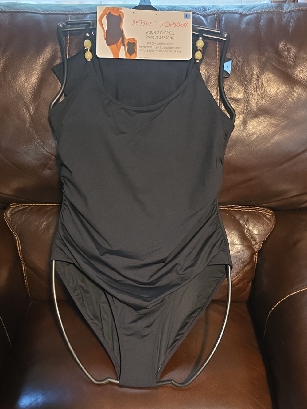 Betsey Johnson Black One-Piece Swimsuit with Scoop Neck